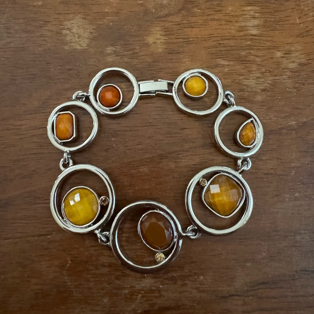 Lia Sophia Alex circular brown and yellow bracelet